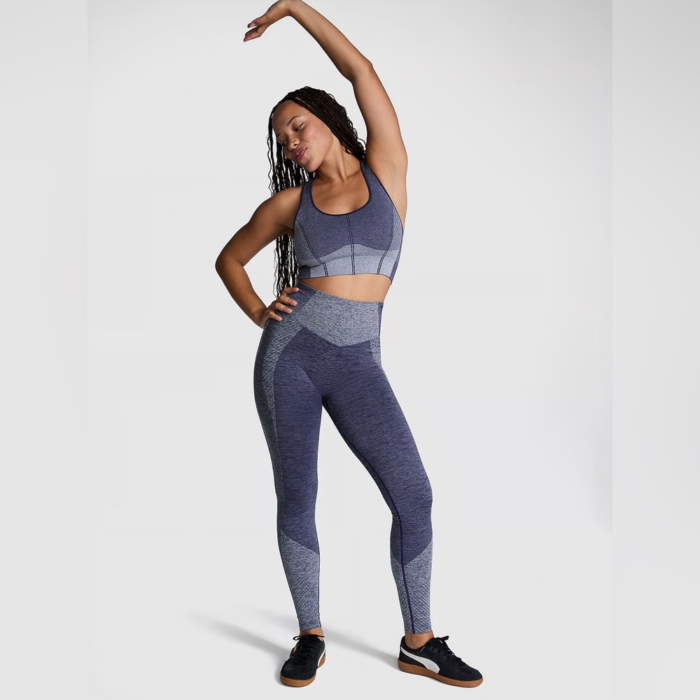 PINK | Seamless Classic Leggings in Midnight Navy Marl Size Large